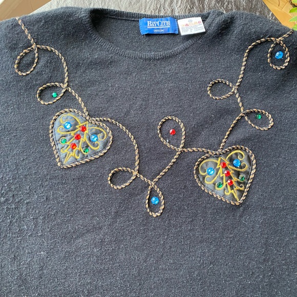 BayClub sweater embroisery Christmas trees size Large - Picture 5 of 9